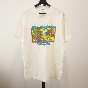 d660 90sビンテージ FRUIT OF THE LOOM フルーツオブザルーム 半袖プリントTシャツ USA製■1990年代製 表記Lサイズ ホワイト Jazz 古着卸