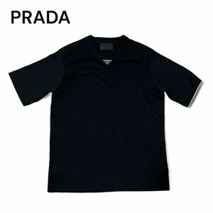 PRADA プラダ UJN861 トライアングルロゴ Tシャツ ブラック S 2024