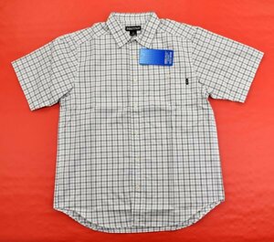 送料無料4★Marmot★マーモット Gingham Check H/S 半袖シャツsize:M ライトグレイ 3980