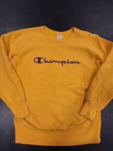 復刻 青タグ XLサイズ Champion REVERSE WEAVE クルーネック スウェット 刺繍プリント イエロー パープル レイカーズ カラー