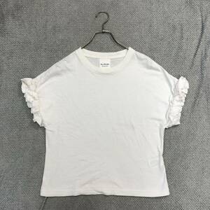 1円スタート!（6）Ray BEAMS レイビームス ノースリーブカットソー フリル半袖Tシャツ ホワイト 白 無地 レディース トップス 最落なし