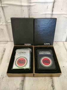 ジッポ　ラッキーストライク　Zippo LUCKY STRIKE 革巻き　＆　D/XVI　現状品【3410