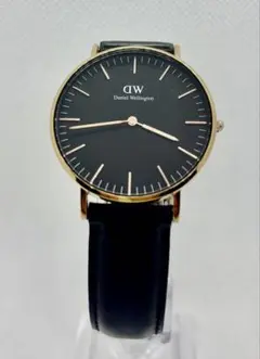 Daniel Wellington ブラック レザー 時計