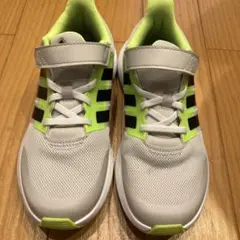 adidas アディダスホワイト/ライムグリーン スニーカー ベルト付き21cm