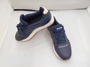 【Reebok】リーボック　レディーススニーカー　ネイビー レザー　23.5cm　SY02-ACO