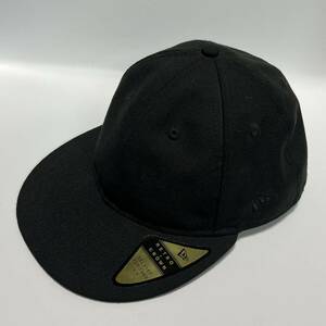 ニューエラ キャップ 黒 58.7 ストレート フラットRETRO☆CROWN 帽子 ストリート CAP