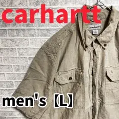 F2416【carhartt】半袖リラックスコットンシャツ【L】ベージュ