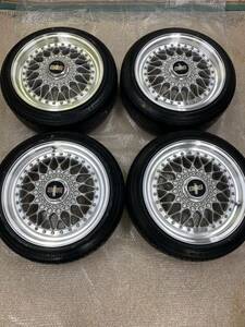 ★美品★ BBS RS RS224 15インチ 6.5j +45 4H 5H 114.3 ブリヂストン　ポテンザ　RE004 新品タイヤ　付き　165/50 R15