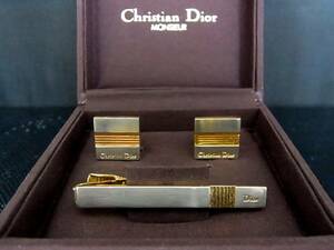 ◎№5194◎■良品■【Dior】ディオール【シルバー・ゴールド】■カフス＆ネクタイピン セット♪