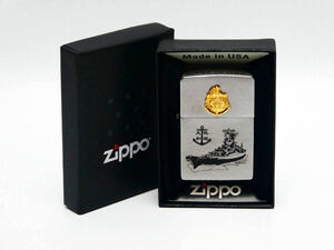 未着火 Zippo 戦艦大和 2016年製 エンブレム ミリタリー オイルライター ジッポー タバコ用品 コレクション