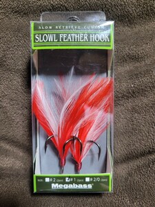 ★Megabass★SLOWL FEATHER HOOK #1 メガバス スロウル フェザーフック RED/WHITE 新品未開封品 フェザーフック 伊東 由樹