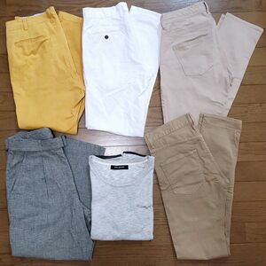 26●b153◎【Mサイズ】アーバンリサーチ ナノユニバース 他 テーパード カラー チノパン パンツ Tシャツ まとめ売り メンズ 6点