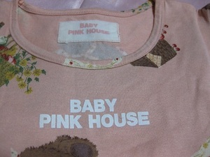 BABY PINKHOUSE　半袖Ｔシャツ　ピクニックぐま総柄　Ｓサイズ　中古品