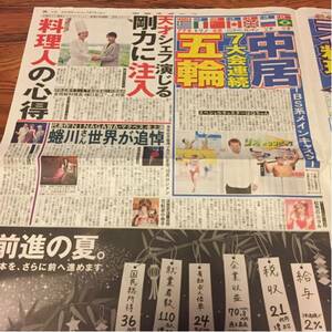 2016.7/7新聞記事 中居正広剛力彩芽藤田ニコル小林幸子藤原紀香市村正親田中裕子蜷川幸雄