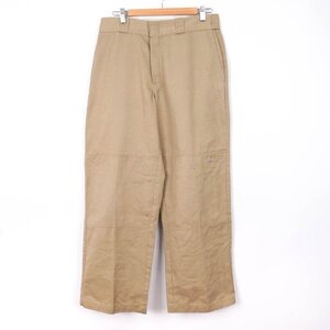 ディッキーズ ワークパンツ ペインターパンツ ワンポイントロゴ アメリカ古着 ボトムス メンズ 32×30サイズ ベージュ Dickies