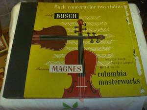 SP12in米COLUMBIA2枚組アルバム, ADOLF BUSCHand MAGNES/バッハCONCERT FOR TWO VIOLINS