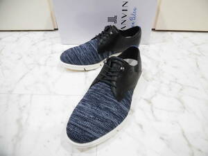 【新品未使用箱付】 LANVIN en Bleu ランバン オン ブルー レザーシューズ 25.5㎝ レザースニーカー ビジネス 革靴 86494 ネイビー NAV