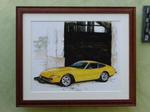 ■BOWイラスト額■フェラーリ365GTB/4デイトナ■Ferrari額154■