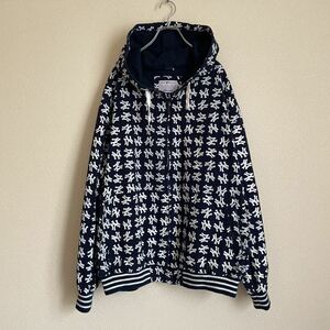 00s New York Yankees 総柄 ストリート フルジップパーカー ブルゾン ヤンキース アウター 古着 NY メジャーリーグ