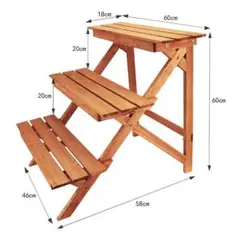 ガーデニング フラワースタンド 三段式のデザイン 木製