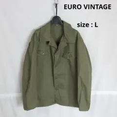 EURO VINTAGE コットン ミリタリージャケット カーキ スイス ドイツ