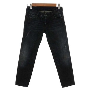 ディースクエアード DSQUARED2 14AW skinny cropped jean デニムパンツ ジーンズ ジーパン ダメージ加工 S 黒