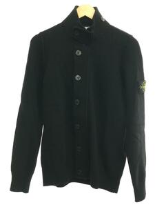 STONE ISLAND◆セーター(厚手)/S/ウール/BLK/7915547A3/23aw/ロゴパッチ/替えボタン付属