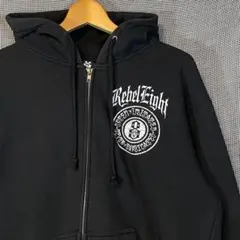 REBEL8 フルジップ ブラックパーカー レベルエイト Rebel Eight