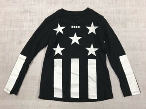 MSGM エムエスジーエム ストリート インポート 子供服 ロンT 総柄ブランド ロンT 長袖Tシャツ カットソー キッズ ITALY製 8 黒