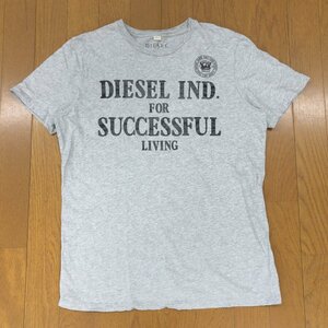 DIESEL ディーゼル ロゴプリント ショートスリーブ Tシャツ S 杢グレー 半袖 クルーネック カットソー 国内正規品 メンズ 紳士