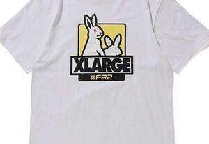 Mサイズ ホワイト XLARGE × #FR2 FxxK ICON TEE Tシャツ 画像1枚目はバックプリント 画像2枚目はフロント X-LARGE FR2