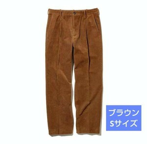 コーデュロイ タックワイドパンツ ユニクロ ブラウン Sサイズ