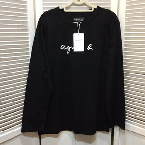 未使用☆.agnes b. アニエスベー S137 TS ロゴTシャツ 長袖 サイズ1 ブラック【クリックポスト可】