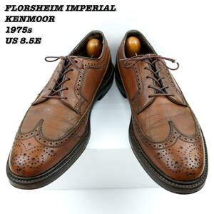 FLORSHEIM IMPERIAL KENMOOR Long Wing Tip 1975s US8.5E Vintage フローシャイム ケンムーア ロングウィングチップ 1970年代 ヴィンテージ