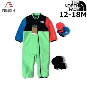 1円～!売切!【正規新品】THE NORTH FACE BABY DENALI ONE-PIECE SET ロンパース US限定 キッズ 子供服(12-18M)緑 黒 240517-15