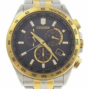 1円 稼働 シチズン CITIZEN E660-S122244 ソーラー エコドライブ 黒文字盤 SS×SS メンズ 腕時計