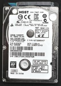 HGST HTS545032A7E380 320GB 2.5インチ 7mm SATA HDD 2013年製 使用時間 14429H (Cristal DiscInfo 正常) (管:KH455