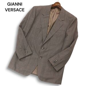 イタリア製★ GIANNI VERSACE couture ジャンニ・ヴェルサーチ 通年★ グレンチェック テーラード ジャケット Sz.46 メンズ　I5T00164_1#O