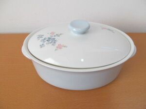 (39491)Noritake　ノリタケ　オーバル　蓋付き　両手　スープボール　