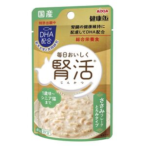 アイシア 国産 健康缶パウチ 腎活 ささみフレーク とろみタイプ 40g 猫用フード