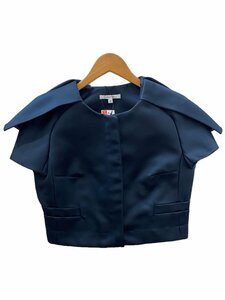 CARVEN◆BLOUSON SATIN/半袖ブラウス/38/ポリエステル/NVY/160M35