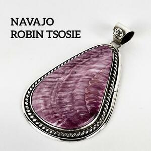 NAVAJO ROBIN TSOSIE カラーストーンネックレストップ　ナバホ　インディアンジュエリー　ビッグサイズ