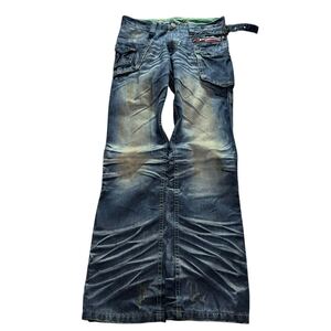 00s japanese label Y2K grunge cargo flare pants 14th addiction share spirit IFSIXWASNINE lgb goa KMRII obelisk julius civarize