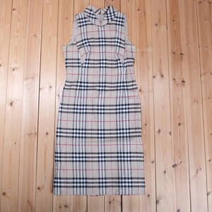 お買い得！美品！BURBERRY LONDON　バーバリーロンドン　レディース　女性用　チェック柄　ワンピース　[40] ベージュ br07018694