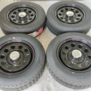 新品 デイトナ 16-6.5J＋38 6-139.7 ブラック タイヤ付4本SET 215/65R16 109/107 LT用 ハイエース200系 (W2166-1)