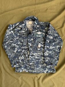 米軍 海兵隊 実物 放出品 USN 海軍 NWU ネイビー デジタル迷彩 長袖シャツ NAVY ブルー 迷彩服 T