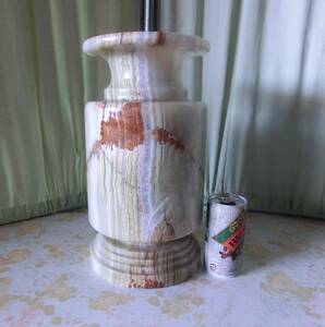 改 ▲な-40 花瓶 オニキス 天然石 保管品　花器　置物　オブジェ　寸法：高さ30cm　直径16.5cm　重さ11kg