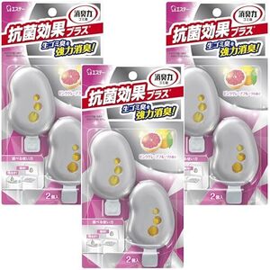 【まとめ買い】ゴミ箱の消臭力 ゴミ箱用 抗菌プラス ピンクグレープフルーツの香り 2個入×3個 消臭剤 消臭 芳香剤 生ごみ