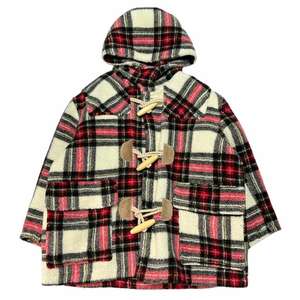 Kolor カラー　19AW Oversized Boa Check Dufle Coat ホワイトレッド サイズ:2