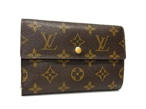 1円 LOUIS VUITTON ルイヴィトン M61202 モノグラム ポルトトレゾール エテュイ パピエ 三つ折り 財布 ウォレット ブラウン系 FI4170